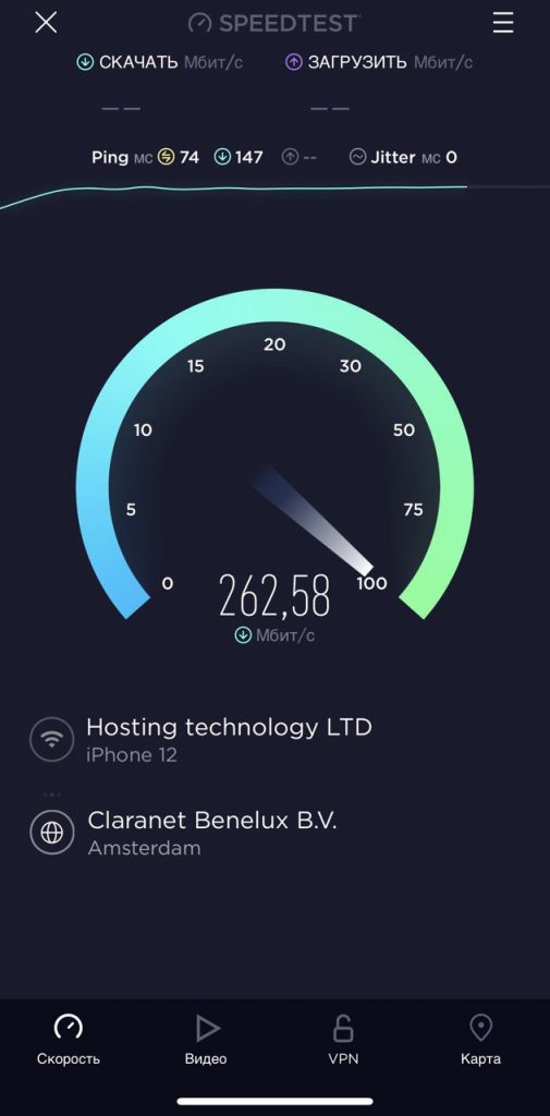 Скорость скачивания GhostPro VPN